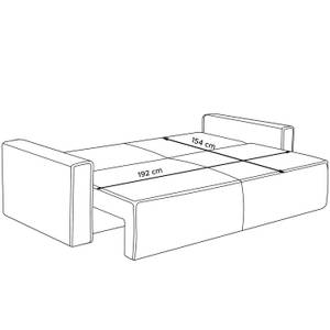 NAPI II Sofa 3 Sitzer Grau - Breite: 228 cm