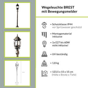 Stehleuchte BREST Kupfer - Graumetallic - 15 x 123 x 15 cm