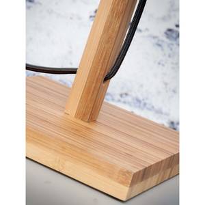 Dekorative Tischleuchte BHUTAN Schwarz - Braun - Holz - Durchmesser: 18 cm