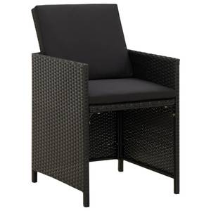 Garten-Essgruppe (9-teilig) 3095506 Schwarz - Kunststoff - Polyrattan - 107 x 74 x 109 cm