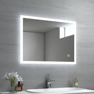 EMKE LED Badspiegel Silber - Glas - 800 x 600 x 35 cm