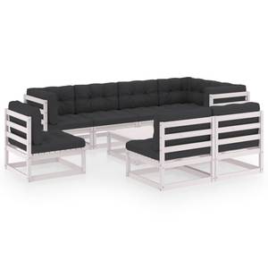 Garten-Lounge-Set (9-teilig) 3009798-2 Anthrazit - Weiß