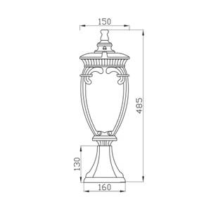 Wegeleuchte Fleur Schwarz - Glas - Metall - 49 x 49 x 15 cm