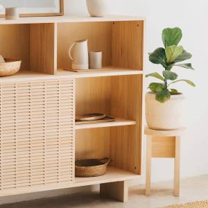 Hocker Calpe Massivholz - Holzart/Dekor - 30 x 42 x 30 cm