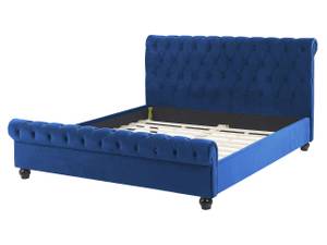 Doppelbett AVALLON Blau - Marineblau - Eiche Dunkel - 172 x 233 cm