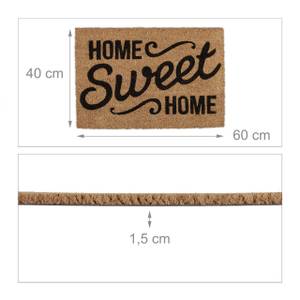 Paillasson coco «Home Sweet Home» Beige - Noir - Fibres naturelles - Matière plastique - 60 x 2 x 40 cm