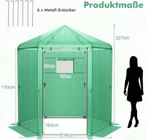 Foliengewächshaus SF6361 Grün - Kunststoff - 183 x 227 x 214 cm