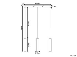 Lampe suspension BROSNA Noir - Métal - 60 x 100 x 6 cm