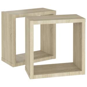 Étagère cube (lot de 2) 3016486-4 Imitation chêne de Sonoma - 30 x 30 x 15 cm - Nombre de pièces dans le lot : 2