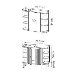 Badmöbel Set Aquis 40654 Braun - Grau - Holzwerkstoff - 79 x 64 x 30 cm