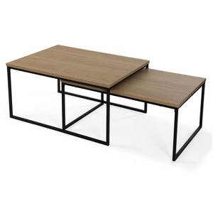 Niedriger Couchtisch Lasse 2er Set Schwarz - Holzwerkstoff - 80 x 40 x 60 cm