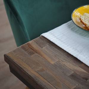 Table à manger Ranggo Noir - En partie en bois massif - 160 x 76 x 90 cm