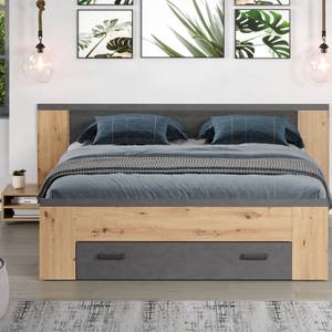 Bett Follow Braun - Holz teilmassiv - 230 x 87 x 203 cm