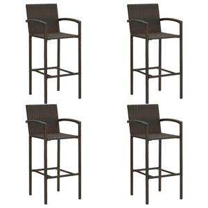 Bar-Set (5-teilig) Braun - Kunststoff - Polyrattan - 76 x 106 x 76 cm