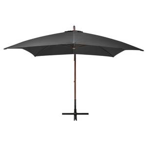 Parasol suspendu 3005780 Gris - Métal - Bois massif - 300 x 280 x 300 cm