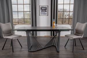 Table ELOISE céramique pied métal Noir - Céramique - 90 x 76 x 180 cm