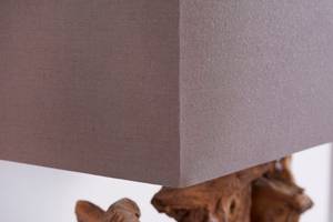 Tischlampe ARAGON Braun - Grau - Metall - Naturfaser - Massivholz - Textil - 40 x 50 x 20 cm