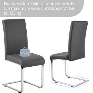 Esszimmerstuhl Modern 2er Set Dunkelgrau