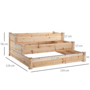 Hochbeet 845-451 Braun - Holzwerkstoff - 124 x 56 x 124 cm