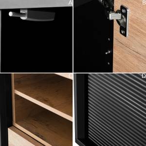 Regale LOFTY TV/HiFi-Einlage Schwarz - Braun - Eiche Dekor