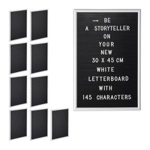 10 x Letterboard 30 x 45 cm weiß Schwarz - Weiß