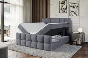 Boxspringbett RICAR-Z Dunkelgrau - Breite: 160 cm - H3