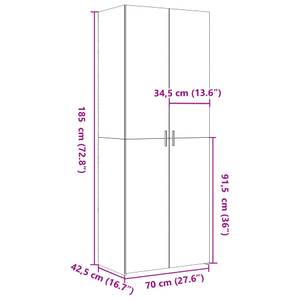 Highboard DE4062 Grau - Holzwerkstoff - 43 x 185 x 70 cm