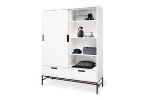 Kleiderschrank Steel Weiß - Holzwerkstoff - 140 x 187 x 52 cm