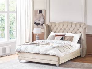 Lit double AYETTE Beige - Largeur : 205 cm