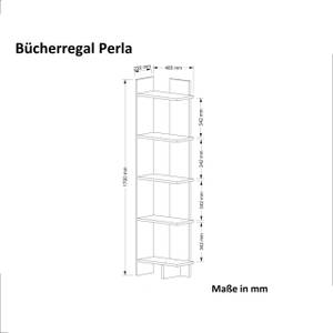 Bücherregal Perla Weiß Weiß - Holzwerkstoff - 49 x 170 x 22 cm