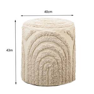 Pouf IZMIR Beige - Textile - 40 x 42 x 40 cm