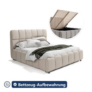 Polsterbett Doppelbett Hamina Beige - Breite: 204 cm