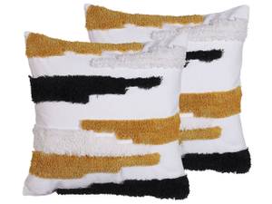 Coussin décoratif MONARDA Beige - Noir - Blanc - Textile - 45 x 6 x 45 cm