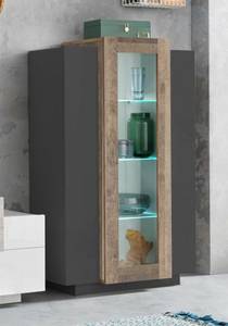 Vitrine Dfrutt Gris - Bois manufacturé - 80 x 121 x 38 cm