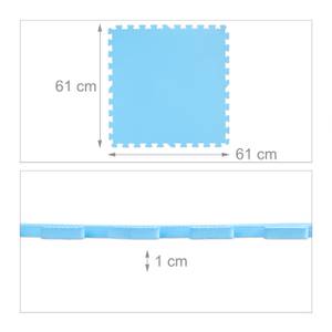 Puzzlematte mit Rand 120 x 120 cm Blau - Weiß - Kunststoff - 150 x 1 x 150 cm