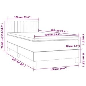 Boxspringbett 3017268-13 Schwarz - 100 x 203 cm