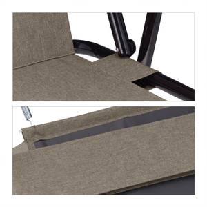 Klappbarer Campingstuhl im 2er Set Beige - Schwarz - Metall - Kunststoff - Textil - 52 x 75 x 60 cm