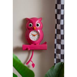 Horloge Hibou H37,5cm Rose foncé