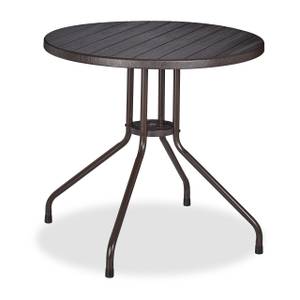 Table ronde de jardin Marron - Métal - Matière plastique - 80 x 75 x 80 cm