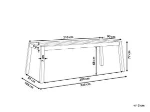 Esszimmertisch LIVORNO Braun - Massivholz - 90 x 77 x 210 cm