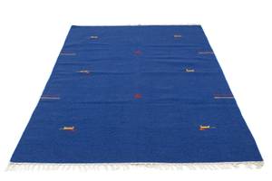 Kelim Modern - 180x120cm Blau - Naturfaser - 120 x 1 x 180 cm