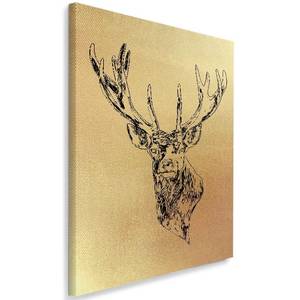 Wandbilder Hirsch Geometrisch Gold 40 x 60 cm