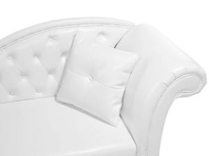 Chaise longue LATTES Noir - Blanc - Accoudoir monté à gauche (vu de face) - Angle à droite (vu de face)