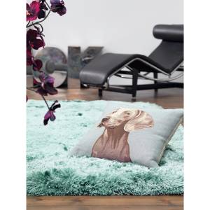 Tapis shaggy tufté main confort SPLASH Bleu - 140 x 200 cm