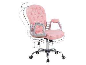 Bürostuhl PRINCESS Schwarz - Pink - Silber - Höhe: 98 cm