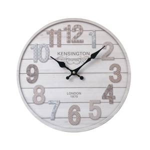 Horloge murale Gasteria Blanc - Bois manufacturé - 4 x 34 x 34 cm