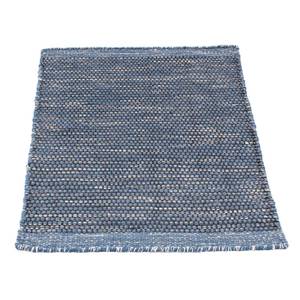 Kelim Modern - 88x62cm Blau - Naturfaser - 62 x 1 x 88 cm