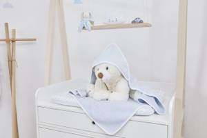 Baby-Kapuzenbademantel aus Bio-Baumwolle Himmelblau