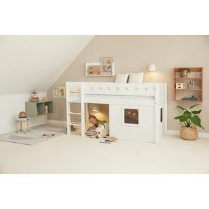 Lit mi-hauteur Artax Blanc - Bois manufacturé - 109 x 210 x 120 cm