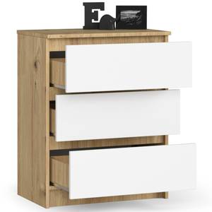 Commode K60 3S CLP Imitation chêne clair - Blanc